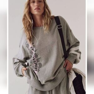FP Movement by Free People All Star Logo Sweatshirt In Heather Gray